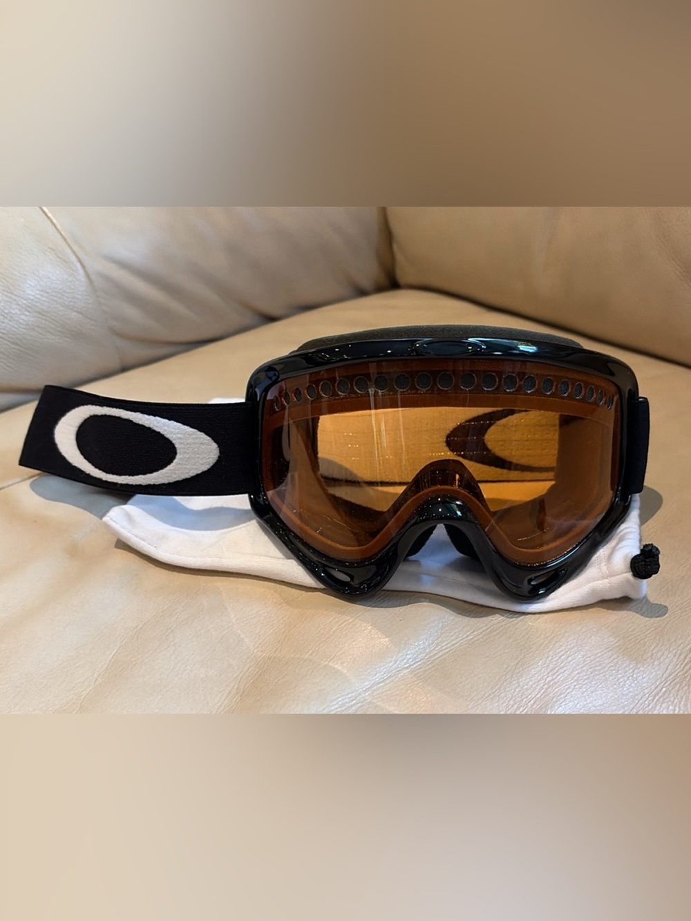 Oakley Black Goggles with Amber Lens
